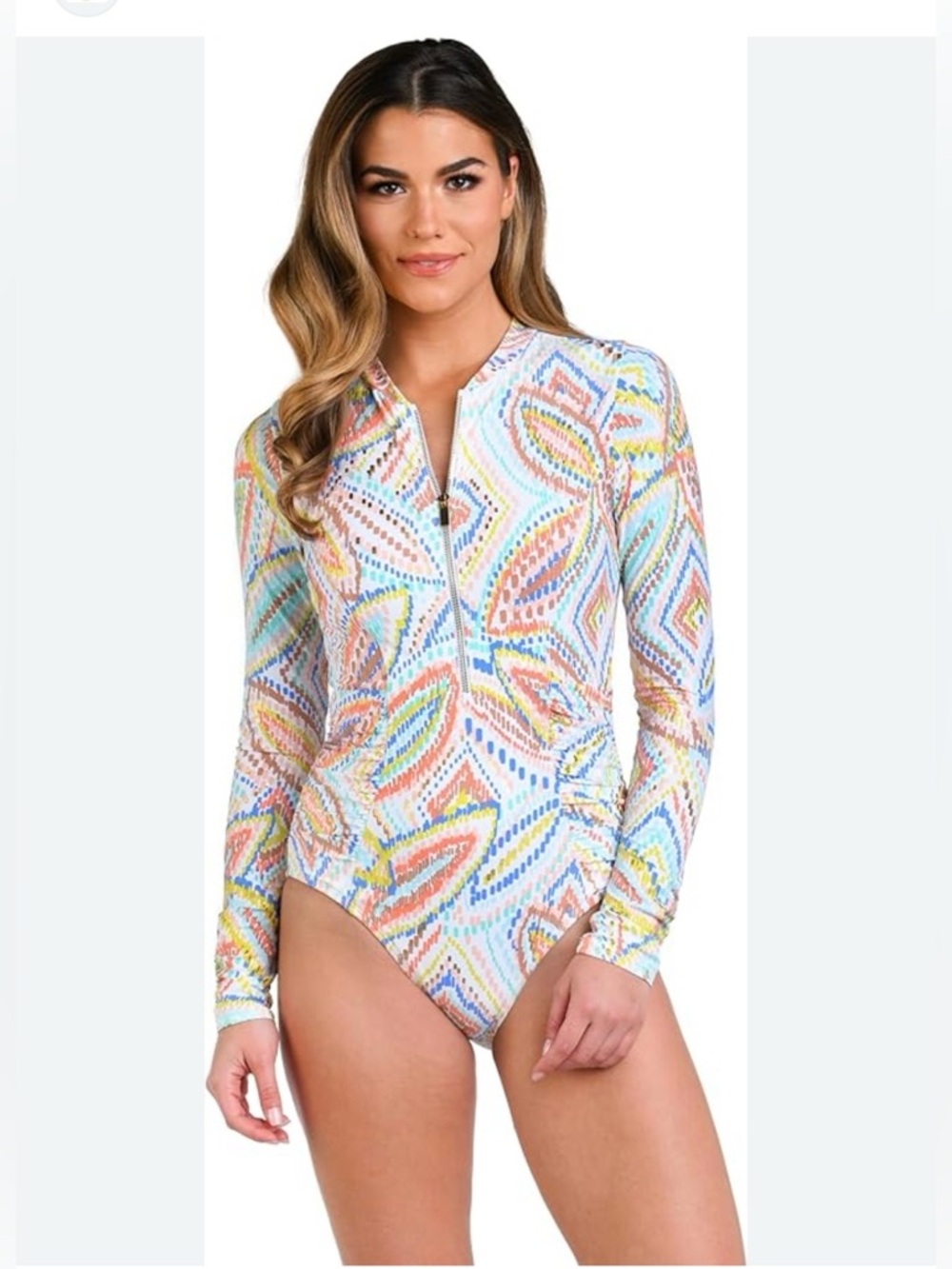 La Blanca Size XL Womens Long Sleeve PaddlesuitOne Piece Swimsuit
